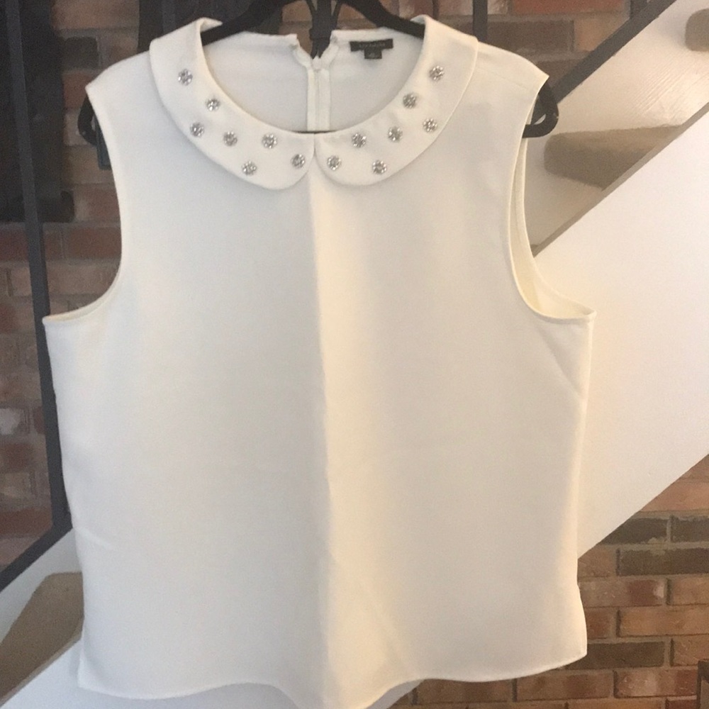 White Peter Pan blouse with embellishment